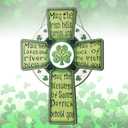 2 x AceOrbit St. Patrick's Day Front Door Sign Decor Green Cross Wooden Welcome Hanger with Irish Blessing Vintage for Irish Holiday Indoor Outdoor Home Porch Wall Window Farmhouse