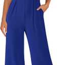 PRETTYGARDEN Summer Sleeveless Jumpsuits for Women Dressy Square Neck Wide Leg Pants Knit One Piece Rompers Fashion Clothing, L