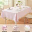 meioro Striped Square Tablecloth, Cotton Blend Fabric Pink Table Cloth with Tassel, Washable Wrinkle Free Table Cover Cute Small Tablecloths for Mahjong Card Coffee Tables and Outdoor - 36 x 36 Inch