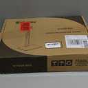 Single Monitor Stand Freestanding 27-43 Inch Monitor Arm Curved Screen Monitor Mount Tempered Glass Base Adjustable Motion Tilt -15 to 10 Swivel 45 Rotation 360 Weight Capacity 77lbs HT05B-003