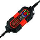BLACK+DECKER BM3B Fully Automatic 6V/12V Battery Charger/Maintainer with Cable Clamps and O-Ring Terminals, Multi, 1.5 Amp