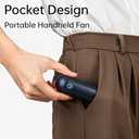 JISULIFE Portable Handheld Fan, Mini 3 In 1 with Rechargeable Battery, Personal Pocket Fan for Travel, Outdoor, USB Power Bank, Flashlight, Essential Ideal Gifts for Summer/Concert/Vacation - Blue