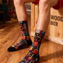 Deepfuls Creative Print Crew Socks for Men Women,Crazy Novelty Gift Socks Gag Stocking Suitable for Birthday Christmas White Elephant Holiday,One Size Parties,3 Pairs