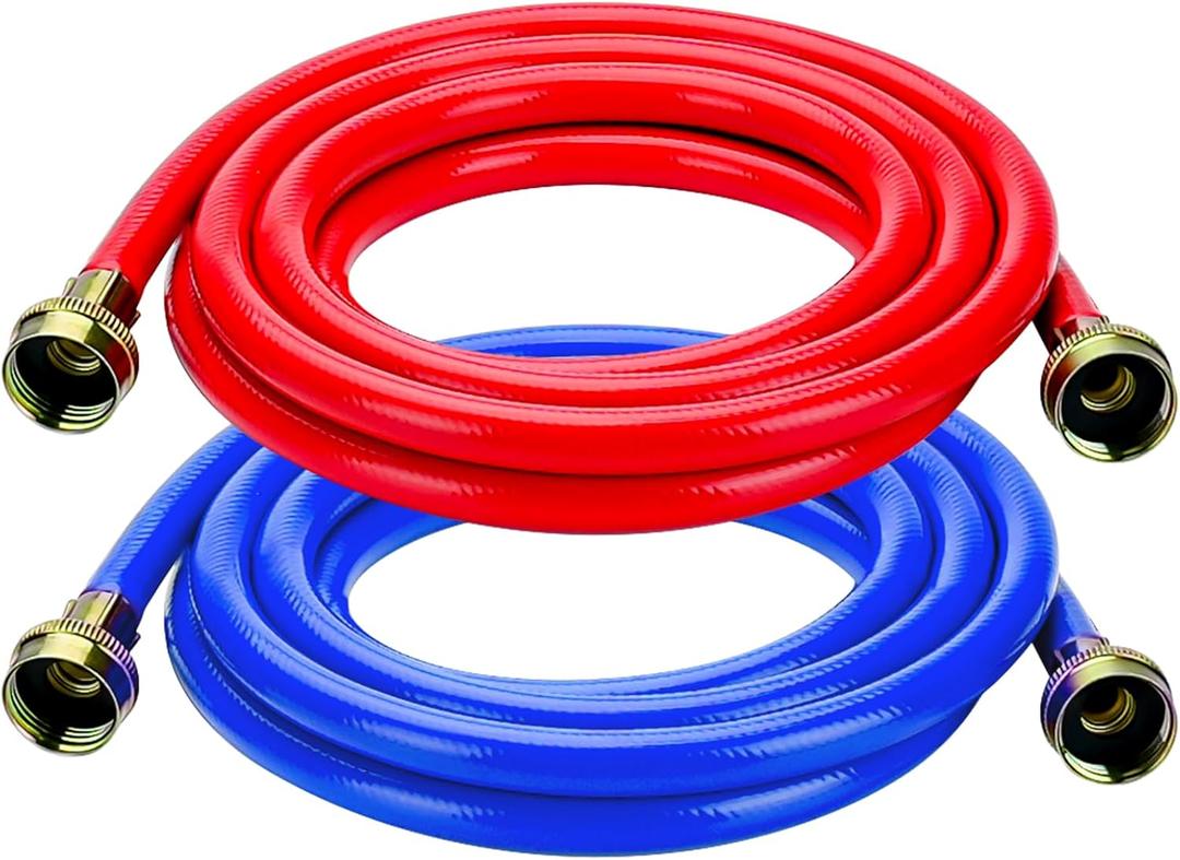 10FT Rubber Washing Machine Hoses Burst Proof 2 Pack For Hot and Cold Water 3/4" NPT Connection Water Supply Lines by Cenipar Fit for ALL Washing Machine