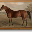 Gold Framed Wall Art Vintage Horse Canvas Art Farmhouse Animals Picture Wall Decor Antique Prints Rustic Paintings Country Artwork for Bedroom Bathroom Living Room 16x24 Inch
