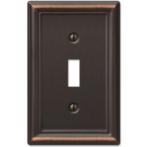Amerelle 149TDB Chelsea Wallplate, 1 Toggle, Steel, Aged Bronze, 1-Pack