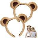 2 Pcs Bear Ears Headband Animal Headband Bear Ear Hair Bands for Halloween Party Birthdays Cute Headband
