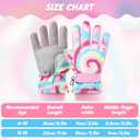 Kids Ski Gloves Waterproof Winter Snow Snowboarding Gloves Non Slip Windproof Sport Mittens for Boys Girls Youth Sledding Riding Driving Hiking (6-10 Years, Tie-Dyed)