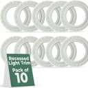 Renovators Supply Manufacturing Recessed Spot Light Trim White Urethane Recessed Decorative Ceiling Medallion 6" ID X 10" OD Light Rosette Water Resistant Ceiling Moulding Pack of 10