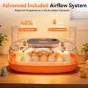 Incubators for Hatching Eggs, 24 Egg Incubator, Automatic Egg Turner with Humidity Control & Digital Temperature, Hatch Day, Auto Water Refill, 360Viewing for Chicken, Duck, Quail, Duck, Goose