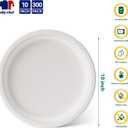 JOLLY CHEF Compostable Heavy Duty Plates [ ] Eco-Friendly Disposable White Uncoated Paper Plates Bagasse Sugarcane Biodegradable for Hot Cold Food Party Dinner Weddings, 300 Count