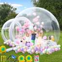 10FT Inflatable Bubble House, PVC Bubble Bounce House with Upgraded Double Air Duct, Bubble Tent Dome for Backyard Birthday Wedding Christmas Party (Clear)