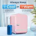 Antarctic Star 4L/6 Cans Compact Refrigerator,Portable Mini Fridge Skin Care,Cooler and Warmer for Bedroom,Car,Office & Dorm, Small Cooler for Cosmetics/Beverage/Food,PINK