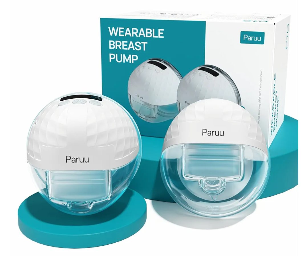 Paruu P10 Hands-Free Breast Pump Wearable, 338mmHg Strong Suction, Low Noise, 4 Modes & 9 Levels, Electric Breast Pump Portable, Smart Display, 19/21/24/28mm Insert/Flange, 2 Pack (White)