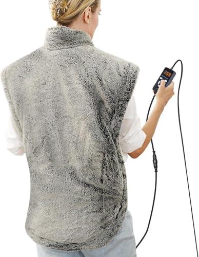 UTK Far Infrared Heating Pad for Neck and Shoulders and Back, Deeper Muscle Tissue Relief for Full Back, Natural Jade Gemstones, Adjustable Time and Temperature Settings, Up to 159°F,31.5'' x 24''