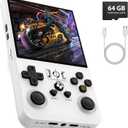 R36MAX Retro Gaming Console,4.0 Inch Retro Handheld Game Console with 64GB TF Card,Hand Held Video Game,30+ Emulator Retro Game Console,4000mAh Battery(White)