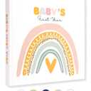 Lamare Baby Memory Book  Babys First Year Keepsake Journal, Baby Milestone Book, & Baby Scrapbook (Rainbow)