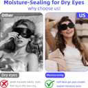 Eye Mask for Dry Eyes - Blackout Dry Eye Mask & Moisture Goggles - Adjustable Sleeping Mask for Men & Women - Removable Cleaning Silicone, Soft & Comfortable - Great for Travel, Shift Work