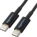 Amazon Basics USB-C to USB-C 2.0 Fast Charger Cable, 480Mbps Speed, USB-IF Certified, for Apple iPhone 16/15, iPad, Samsung Galaxy, Tablets, Laptops, 6 Foot, Black