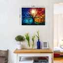 Colorful Tree of Life Wall Art Abstract Tree Pictures Wall Decor Tree Art Wall Decor for Living Room Office Blue Orange Nature Canvas Wall Decor Tree of Life Prints for Bedroom Home Decoration 12x16"