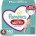 Diapers Size 4, 140 Count - Pampers Pull On Cruisers 360 Fit Disposable Baby Diapers with Stretchy Waistband, ONE Month Supply