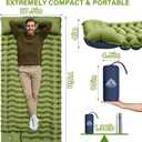 FUN PAC Camping Sleeping Pad, Ultralight Camping Mat with Pillow, Built-in Foot Pump Inflatable Sleeping Pads Compact for Camping Backpacking Hiking Traveling Tent,Single,Green