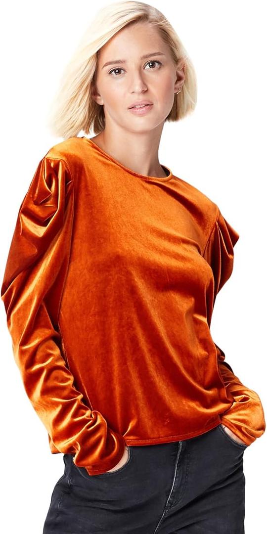 Long Sleeve Blouse for Women Dressy Casual Crew  Velvet Shirts Fall Blouses Women's Size M