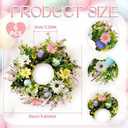 6 Pcs Easter Small Candle Rings Wreaths Mini Pillar Candle Holder Wreath Artificial Purple Pink Yellow Berries Spring Wreath for Home Kitchen Front Door Window Porch Wall Table Cnterpieces Decor