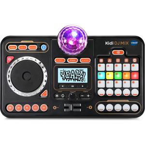 VTech Kidi DJ Mix (Black), Toy DJ Mixer for Kids with 15 Tracks and 4 Music Styles, with Lights and Effects, Educational Toy, Interactive Toy for Kids Aged 6 Years +,10.4 x 35.8 x 24.3 cm