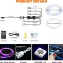 Jushope Interior Car LED Strip Lights with Wireless APP and Remote Control, RGB 5 in 1 Ambient Lighting Kits with 236 inches Fiber Optic, 16 Million Colors Car Neon Lights, Sync to Music