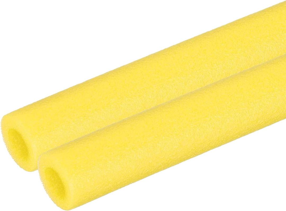 PATIKIL 2 Pcs Pipe Insulation Foam Tube, Heat Preservation Foam Pipe Tubing Covers 3/8" (10mm) ID x 3.3FT x 13/16" OD for Handle Heat Water Pipe Freeze Protection, Yellow