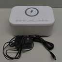 Alarm Clock Speaker Wireless Charger, Digital Alarm Clocks Bedrooms Bluetooth, Alarm Clock Dimmable Light Bedrooms Dual Alarm Snooze Dimmer 12 24H RGB Night Light Bluetooth USB AUX, White