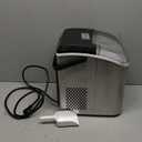 EUHOMY Nugget Ice Maker Countertop with Handle, Ready in 6 Mins, 34lbs Per Day, Removable Top Cover, Auto-Cleaning, Portable Sonic Ice Maker with Basket and Scoop, for Home/Party/RV/Camping (Silver) (Steel Light Silver)