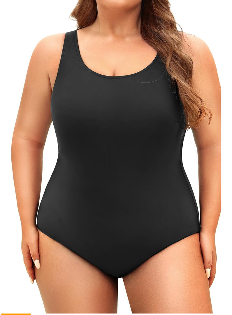 Holipick Womens Plus Size One Piece Swimsuits Tummy Control Bathing Suits Sporty Swimwear, Large