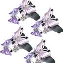 Car Butterfly Shape Clips for Air Conditioner Outlet Vent Decorations Clip Purple 4 Pcs Auto Accessories