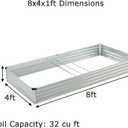 Foxlang 8x4x1ft(2 PCS) Galvanized Raised Garden Bed,Outdoor Planter Box Metal Patio Kit Planting Bed for Vegetables Flowers Herb,Silver