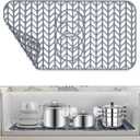 AWOKE Sink Protectors for Kitchen Sink - 24"x 12.5" Sink Mat - Heat resistant Easy-clean Silicone Sink Mat - for Protection of Stainless Steel Sink - with 3 Reserved Holes (Grey)