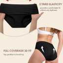 BAMBOO COOL Women's Underwear Ladies Brief Seamless Panties Moisture Wicking Stretchy Full Coverage (Black, M)