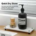 Razborci 2 Pack Fast Drying Water Absorbing Diatomite Stone Mat Tray for Kitchen & Bathroom Counter - Instant Dry Sink Caddy Organizer - Vanity Holder for Soap and Sponge White 10" x 4"