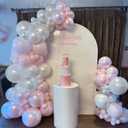 2 x Pink Balloons 60 Pcs Light Baby Pearl Pink and White Latex Party Balloon with 12 Inch Double Stuffed Balloon for Girls Princess Winter Wonderland Wedding Birthday Baby Shower Bridal Party Decor