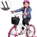 CHILDHOOD Kids Bike Basket with Cute Stickers and Adjustable Straps, Bicycle Handlebar Basket for Kid Boys and Girls