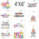 Birthday Cards Bulk Pack  100 Assorted Happy Birthday Cards, 10 Unique Designs, 4x6 Inch Thick Cardstock, Blank Inside for Men, Women, Kids,Office & Family