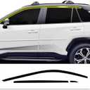 BOGAR TECH DESIGNS Side Window Chrome Delete Overlays Compatible with Toyota Rav4 2019-2025, Gloss Black