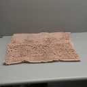 FRESHMINT Chenille Bathroom Rugs Mat 24"x17", Non-Slip Bath Mat for Bathroom Floor & Bathtub, Washable Shower Shag Bath Rugs, Soft Fluffy Thick Water Absorbent Microfiber Shower Mat, Pink