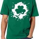 ELDPS Mens St Patricks Day Shirt: Irish Lucky Shamrock T Shirt Clover Saint Patricks Day Short Sleeve Tee Tops (M)