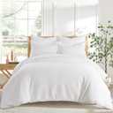 Levtex Home Cloud Waffle Twin/Twin XL Comforter Set (68x88in) with 1 Pillow Sham (26x20in) - Solid Waffle Cotton Texture - Bright White - 100% Cotton Twin Size Comforter Set - Soft, Pre-Washed