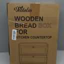 Bread Box For Kitchen Countertop, Black Breadbox, Bread Boxes for Kitchen Counter Organizer Decor Storage, Wooden Storage Box Breadbox, Housewarming Birthday Wedding Christmas Gift