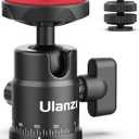 Mini Ball Head, ULANZI H28 Panoramic Tripod Head + Dual Hot Shoe Mount DSLR Camera Mount Adapter Photograph Attachment Accessories for Action Cameras Cam Smartphone Light Microphone Loading 5.5lb
