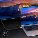240W Thunderbolt 4 Cablle 6ft USB C Thunderbolt 4 Cable Monitor Cable Supports 40Gbps Data Transfer and Single 8K/Dual 4K Video Compatible with Thunderbolt 4/3 Monitor, Hub, Docking Stations-Silver