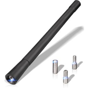 Eightwood Vehicle Radio Antenna 6.9 inch, Flexible Universal Roof Mount Car Antenna Mast Replacement with M4 M5 M6 Screw Adapter